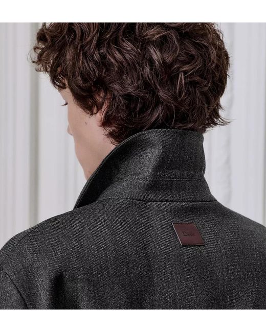 Dior Gray Workwear Jacket With Embroidery for men