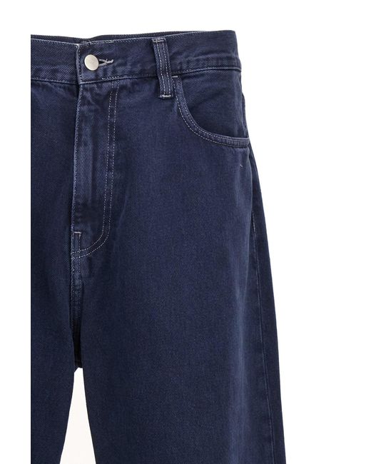 Carhartt Blue Landon Logo-Patch Tapered Jeans for men