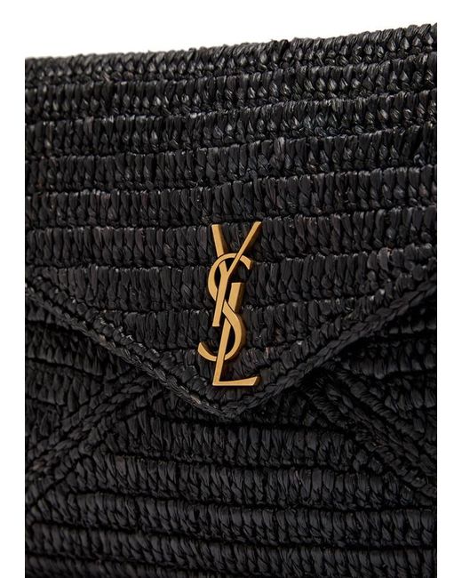Saint Laurent Black Envelope Suede Pouch