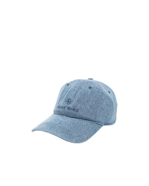 Anine Bing Blue Logo Embroidered Baseball Cap