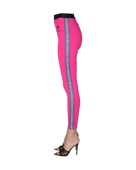 Etro Pink Striped High Waist Leggings