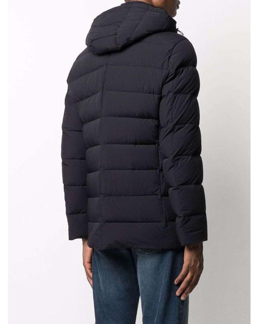Moorer Blue Hooded Down Jacket for men
