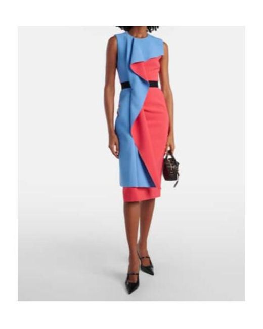 Roksanda Red Pembroke Draped Crepe Cocktail Dress