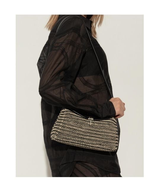 Totême Black Totême T-Lock Twist-Lock Clutch Bag
