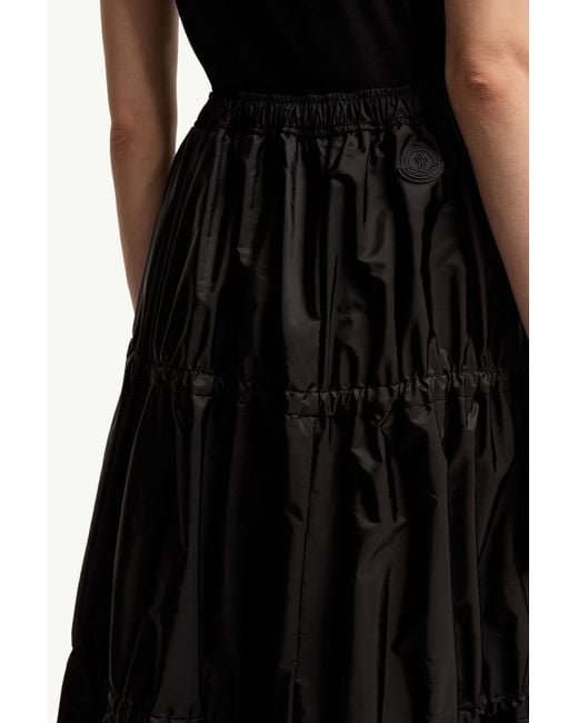 Moncler Black Ruffle Mid-Length Skirt