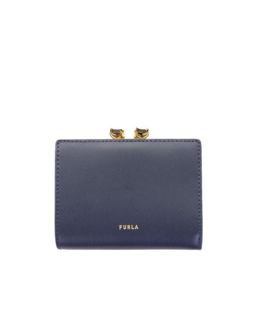 Furla Blue Dots Small Compact Wallet