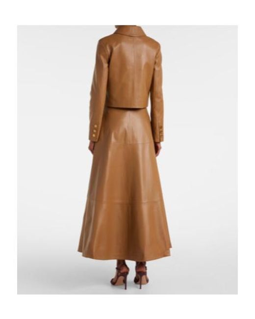 Altuzarra Brown Astley Cropped Leather Jacket