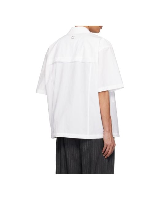 Wooyoungmi White Short-Sleeved Cotton Shirt for men
