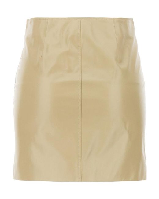 Isabel Marant Natural Zip-Up Leather Skirt