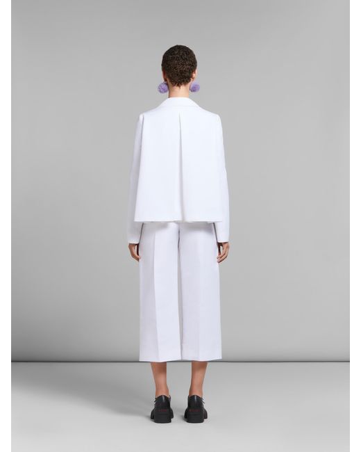 Marni White Flared Blazer
