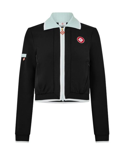 Casablanca Black Zipper Long-Sleeve Casual Jacket