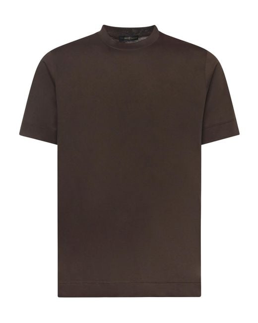 Giuliano Galiano Brown Crew Neck T-Shirt for men