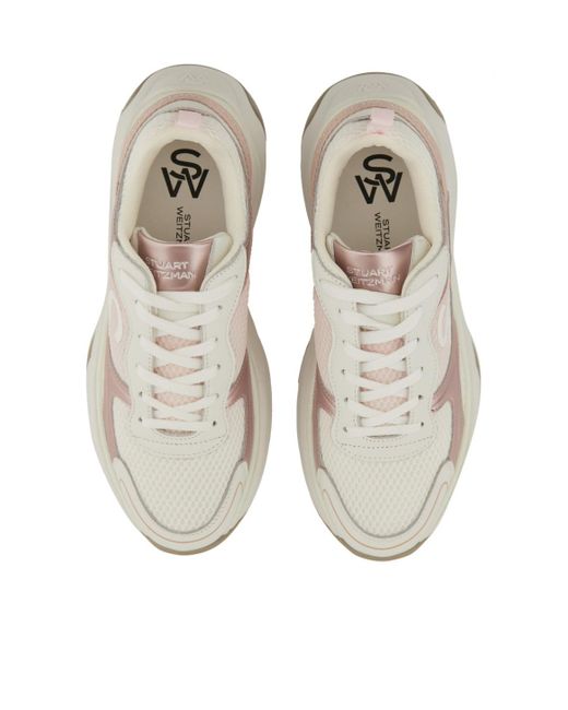 Stuart Weitzman Gray Round-Head Sneakers