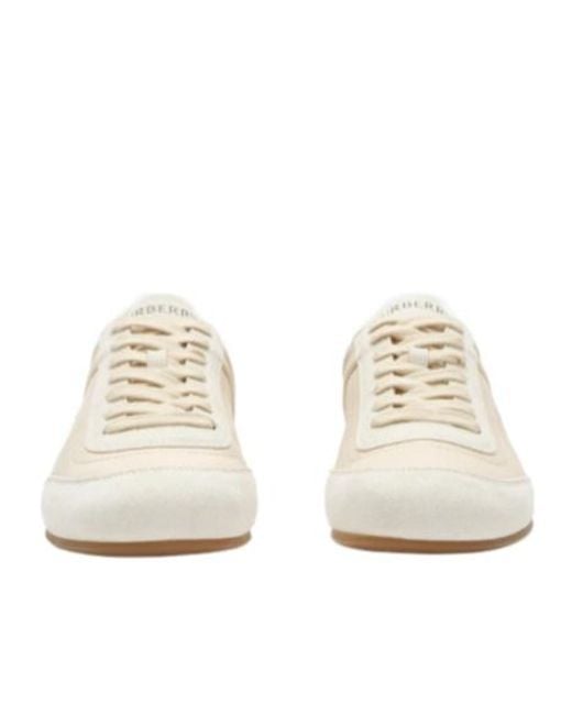 Burberry White Knight Runner Lace-Up Sneakers