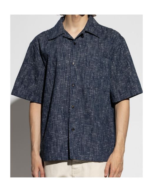 Bottega Veneta Blue Short Sleeved Shirt for men