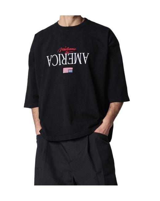 Willy Chavarria Black Color-Blocked Print T-Shirt for men