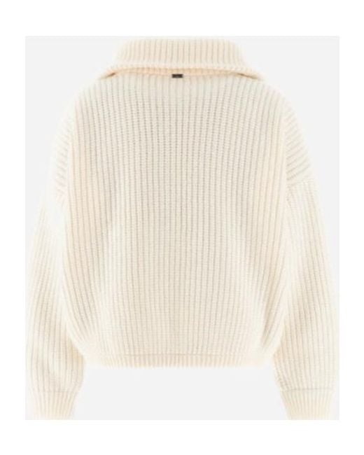 Herno Natural Wool Zipped Cardigan