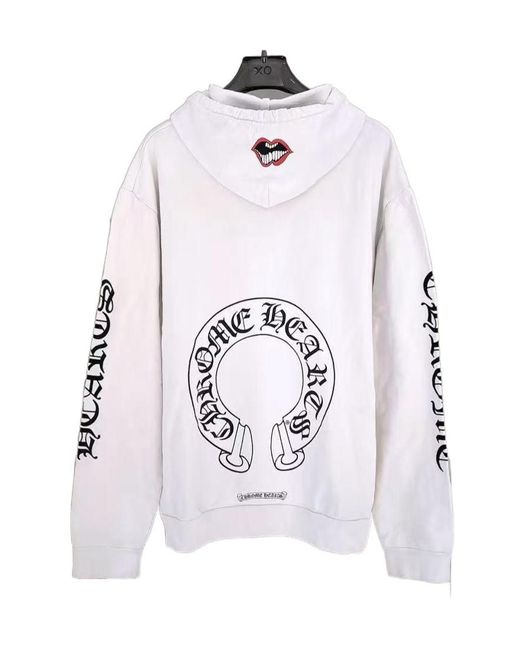 Chrome Hearts White Long Sleeve Pullover Sweatshirt for men
