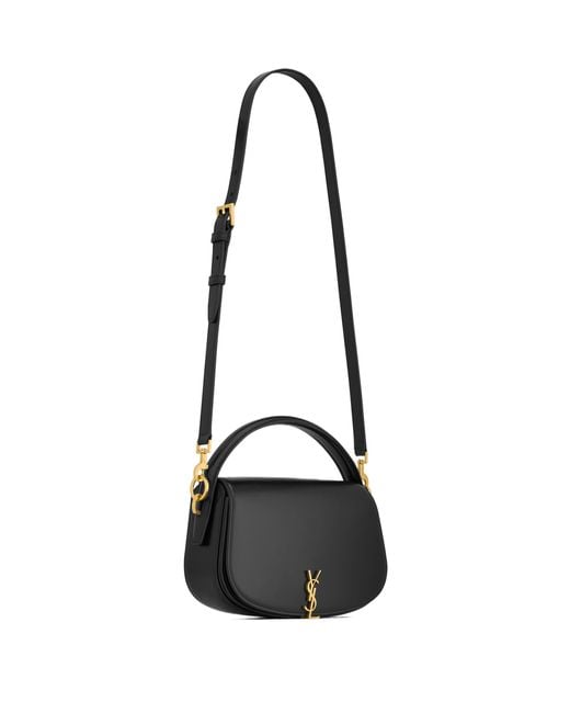 Saint Laurent White Voltaire Logo Plaque Shoulder Bag