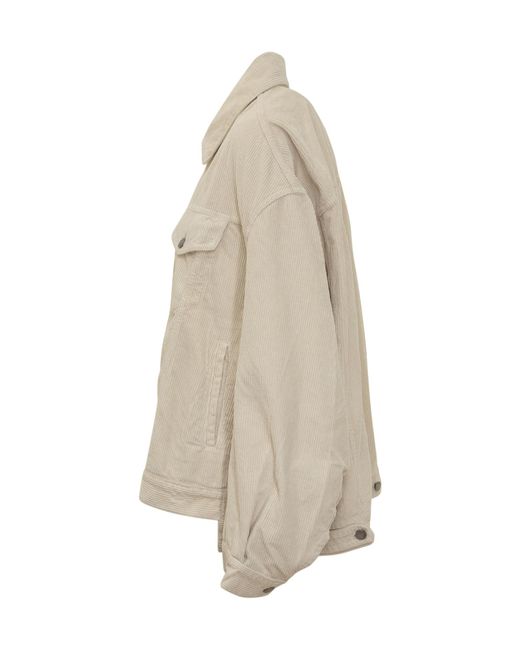 Haikure Natural Corduroy Button-Fastening Jacket