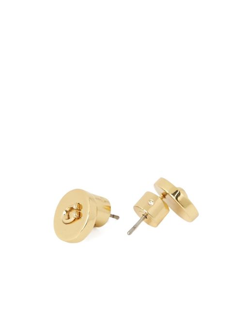 COACH Metallic Round Earrings