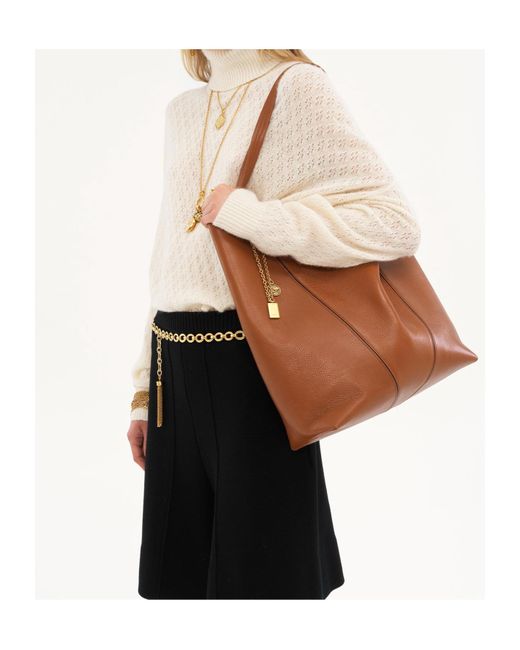Chloé Brown Chloé Large Spin Tote Bag