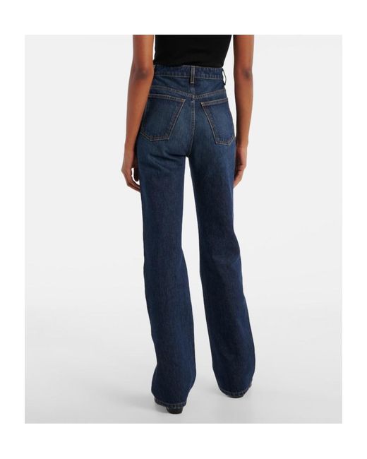 Khaite Blue Danielle High-Rise Straight Jeans
