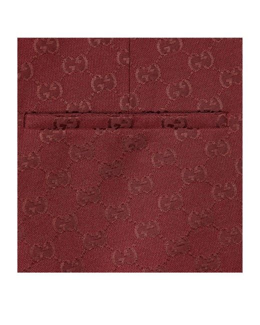 Gucci Red Monogrammed Straight-Leg Trousers for men
