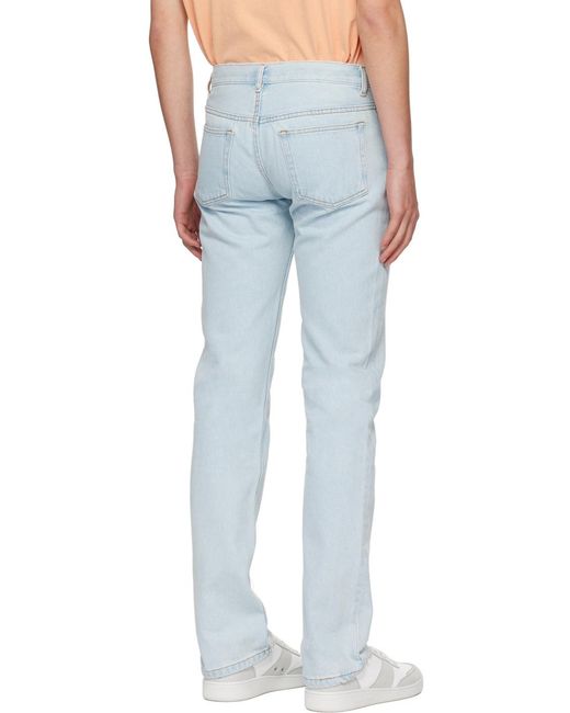 A.P.C. Blue Straight Leg Jeans for men