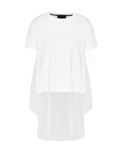 RED Valentino White Logo Tulle Short-Sleeved T-Shirt