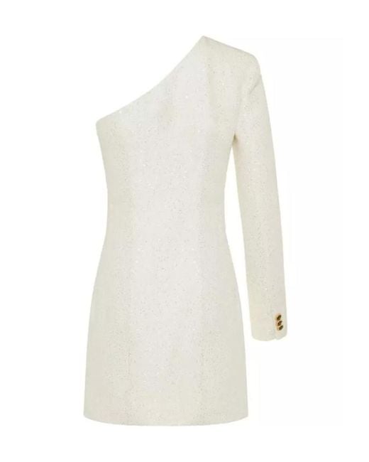 Alessandra Rich White Mini Knitted Dress