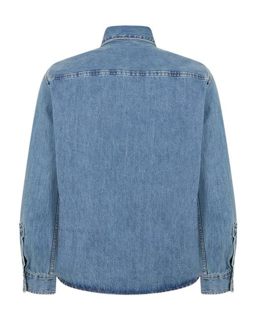 AMI Blue Long Sleeve Denim Shirt for men