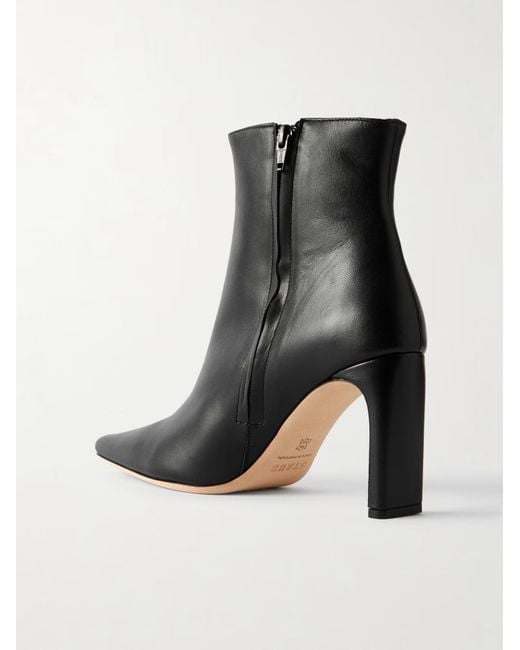 Staud Black Wally Leather Ankle Boots