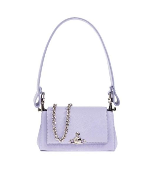Vivienne Westwood Purple Logo Plaque Shoulder Bag