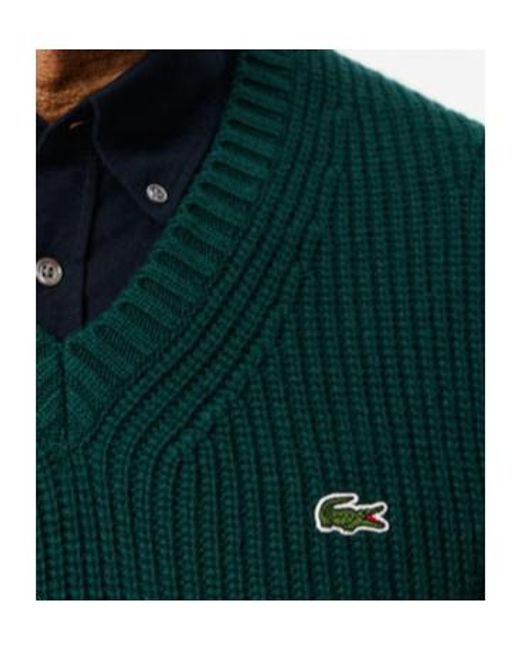 Lacoste Green Sleeveless Wool Vest for men
