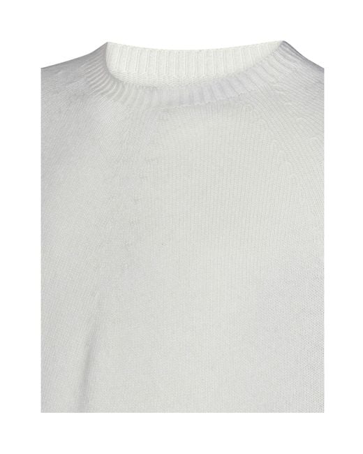 Jil Sander White Crewneck Knitted Jumper for men