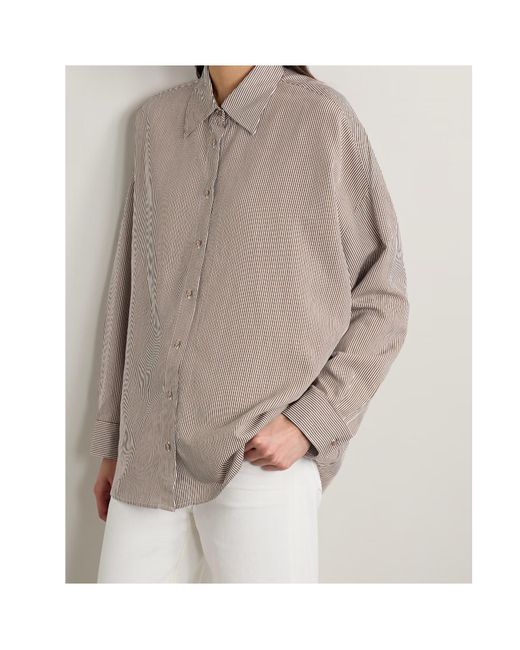 Agolde Gray Striped Button-Down Shirt