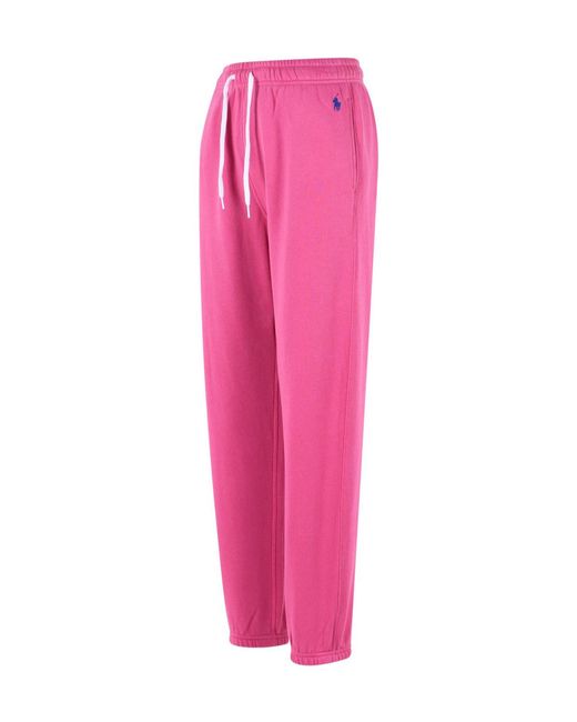 Polo Ralph Lauren Pink Logo Embroidered Drawstring Pants
