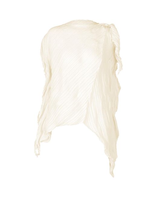 Issey Miyake White Wrinkled And Twisted