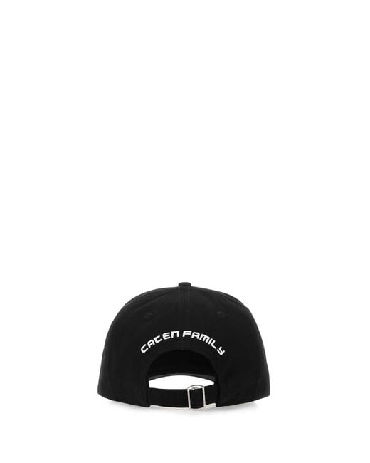 DSquared² Black Logo-Detailed Distressed Baseball Cap for men