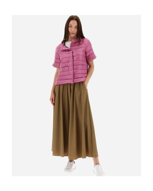 Herno Pink Padded Quilted Shirt Jacket