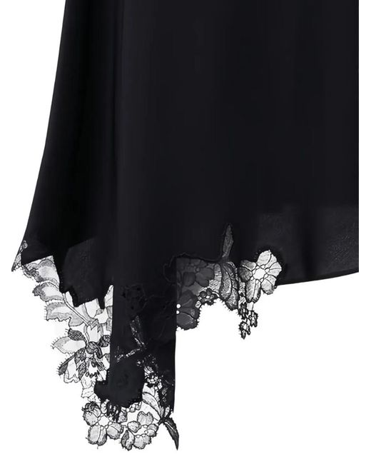 Stella McCartney Black Lace-Detail Midi Skirt