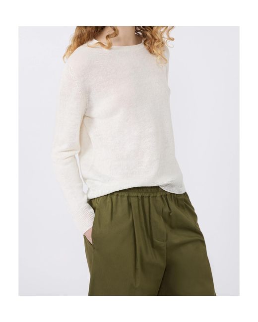 Weekend by Maxmara White Wkdatzeco Crewneck Knitted Jumper