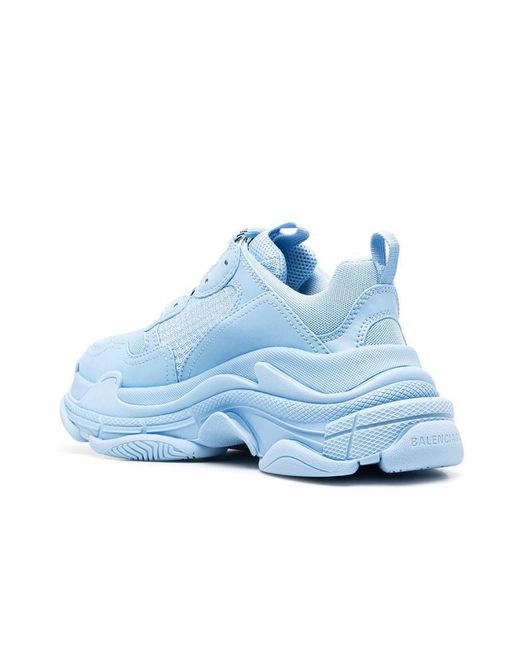 Balenciaga Blue Triple S Lace-Up Sneakers