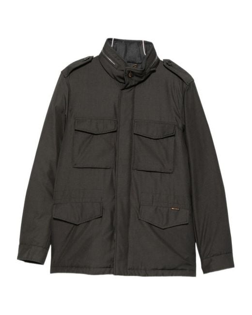 Moorer Black Long-Sleeved Down Jacket for men