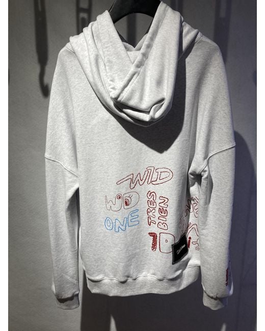 we11done White Graffiti Print Hoodie for men