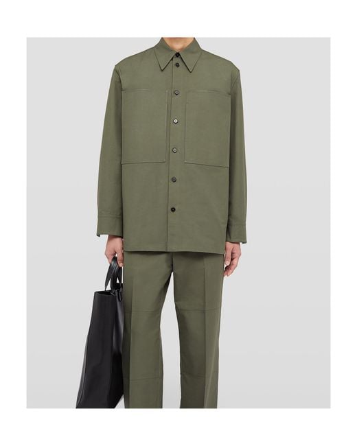 Jil Sander Green Long-Sleeved Shirt for men