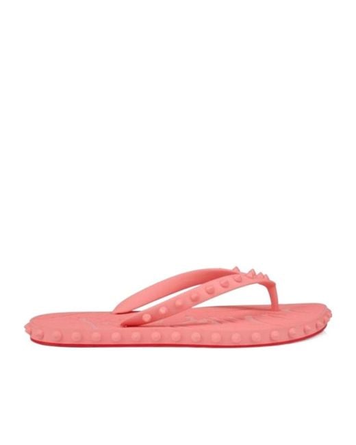 Christian Louboutin Pink Super Loubi Flip Sandals