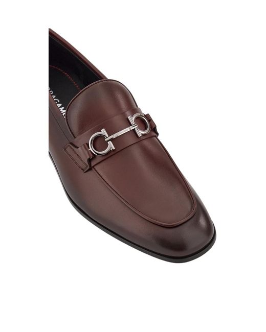 Ferragamo Brown Gancini Embellished Loafers for men