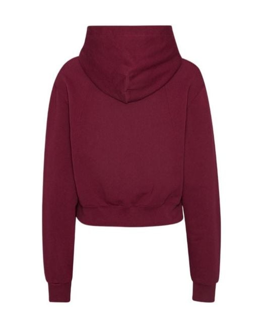 ROTATE BIRGER CHRISTENSEN Red Terry Back Cropped Hoodie